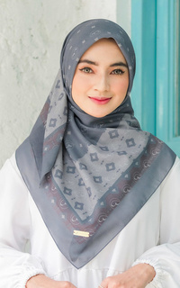 Hijab Motif Sabeela - Hijab Voal pattern Grey