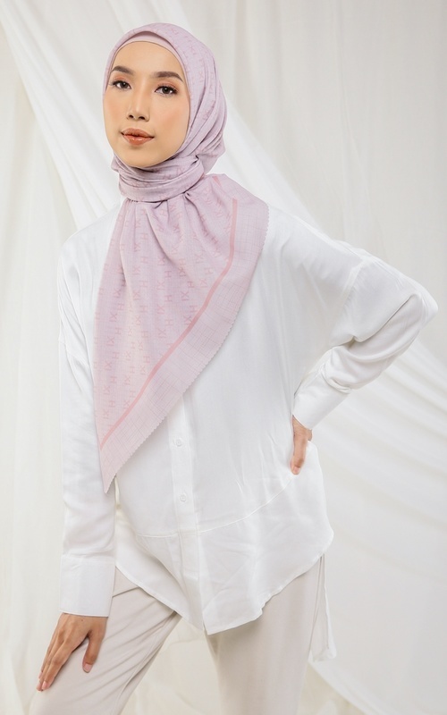 Hijab Motif - HIJUP Monogram Scarf in Peachskin - Peachskin