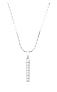 Perhiasan Ainsley Aksesoris Fashion Kalung Pria Wanita Necklace Liontin Balok Anti Karat Material Titanium ORIGINAL - Silver Silver-580385