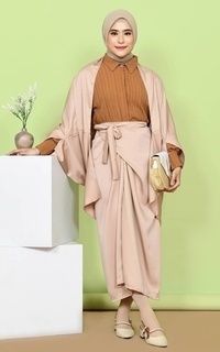 Skirt Mybamus Tasya Satin Wrap Skirt – Rok Lilit Beige M17239 R89S4 Beige-581092