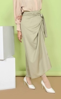 Rok Mybamus Tasya Satin Wrap Skirt – Rok Lilit Sage Green M17237 R88S6 Sage Green-581102