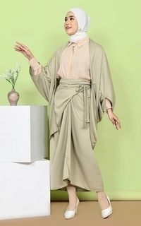 Rok Mybamus Tasya Satin Wrap Skirt – Rok Lilit Sage Green M17237 R88S6 Sage Green-581105