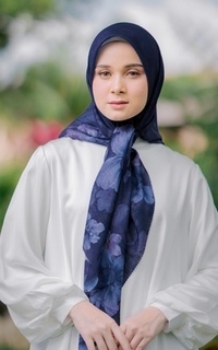 Printed Scarf Amaryllis - Dress Blue