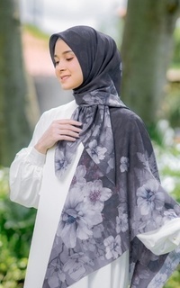 Hijab Motif Amaryllis - Peat