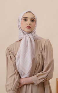 Hijab Motif Monogram Series in White Sand