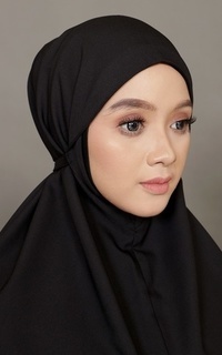 Instant Hijab Milea Bergo Kerudung Instan - Black ZRN