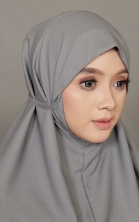 Instant Hijab Milea Bergo Kerudung Instan - Grey ZRN