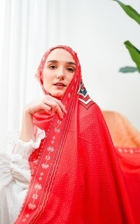 Hijab Motif Tenun NT in Orange