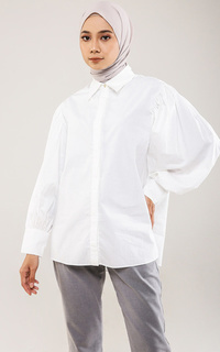 Kemeja Amanda Shirt with Puff Sleeve - Broken White