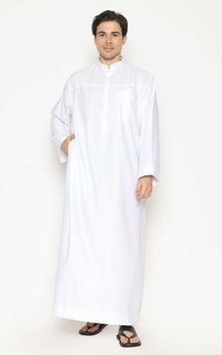 Menswear Allev Gamis pria Mubin Thobe - Putih Putih-591610