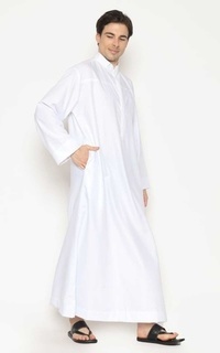 Menswear Allev Gamis pria Mubin Thobe - Putih Putih-591612
