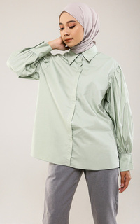 Shirt Amanda Shirt with Puff Sleeve - Sage