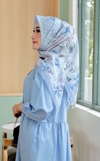 Hijab Motif Cactus series LIght Blue