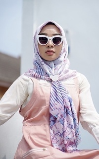 Printed Scarf Fuji Series in Sky