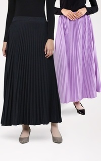 Skirt Pleats Skirt Black & Lilac