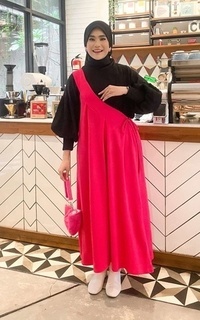 Overall Mybamus x Rahma.nura - Nura Dress Overall Fuschia M17325 R25S6