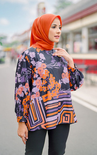 Blus Amidala Puff Sleeve Blouse - Midnight Navy-595847