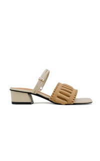 Shoes Block Heels Karet Scrunch Wanita - SYAHNAZ CREAM Cream-596764