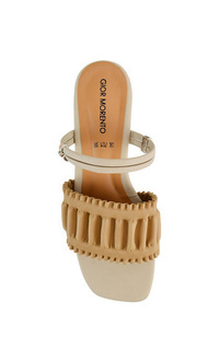 Shoes Block Heels Karet Scrunch Wanita - SYAHNAZ CREAM Cream-596765