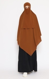 Hijab Instan Allev French Khimar Medina - Hazelnut