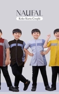 Pakaian Anak Koko Couple Naufal Anak Black & Navy Wood S