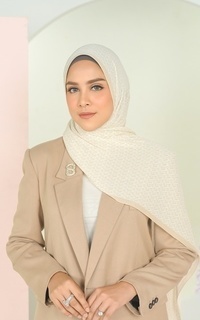 Pashmina Bimu Pleated Shawl - Vanilla