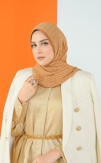 Pashmina Bimu Pleated Shawl - Golden Brown