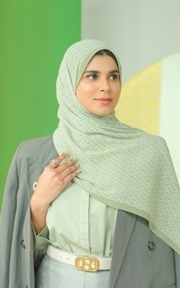 Pashmina Bimu Pleated Shawl - Pistachio