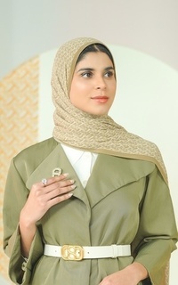 Pashmina Bimu Pleated Shawl - Olive