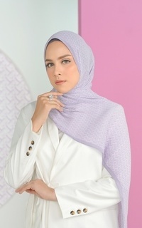 Pashmina Bimu Pleated Shawl - Lavender