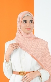 Pashmina Bimu Pleated Shawl - Coral