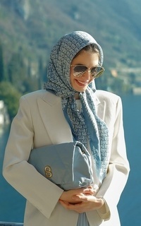 Hijab Motif Bimu Voile Square - Faded Denim