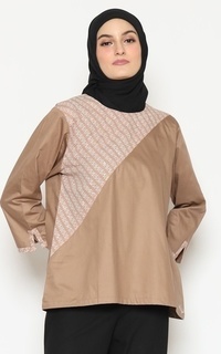 Blus Atasan Wanita Danish Wardrobe Frosie Top Blouse - Coklat