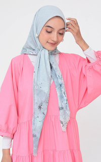 Printed Scarf Jardin Series Scarf - Mint Blue