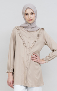 Blouse Sekido Blouse Busui Friendly Aloca Bahan Rayon Warna Hitam dan Cream Cream-602540