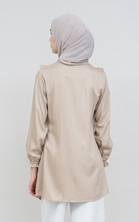 Blouse Sekido Blouse Busui Friendly Aloca Bahan Rayon Warna Hitam dan Cream Cream-602542