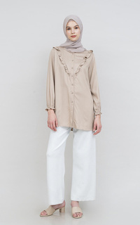 Blouse Sekido Blouse Busui Friendly Aloca Bahan Rayon Warna Hitam dan Cream Cream-602543