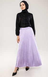 Skirt Satin Pleats Skirt - Lilac