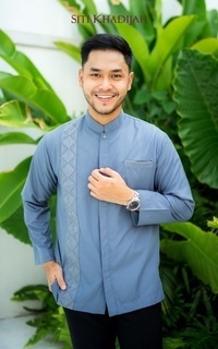 Menswear Baju Koko Alya In Ash Blue 