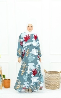 Gamis Kaleya 2 Home Dress - Greyish ZRN