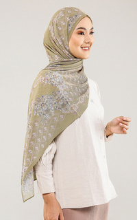 Pashmina The Granada Pleated Shawl - Olive Multicolor-605530