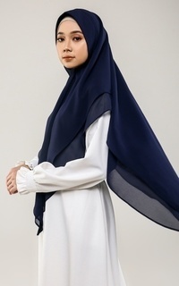 Instant Hijab Khimar Azalea Navy