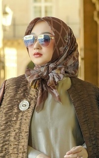 Hijab Motif The Autograph Voile Square - Brulee