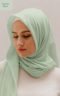 Plain Scarf Hijab Savra Anti Wringkle Spring Mint