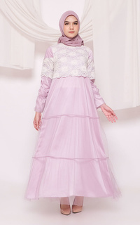 Long Dress Sakinah Dress Brukat - Lavender