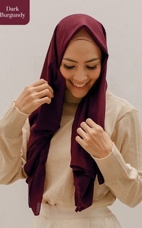 Plain Scarf Hijab Savra Voal Dark Burgundy 