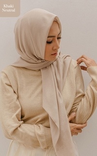 Plain Scarf Hijab Savra Voal Khaki Neutral