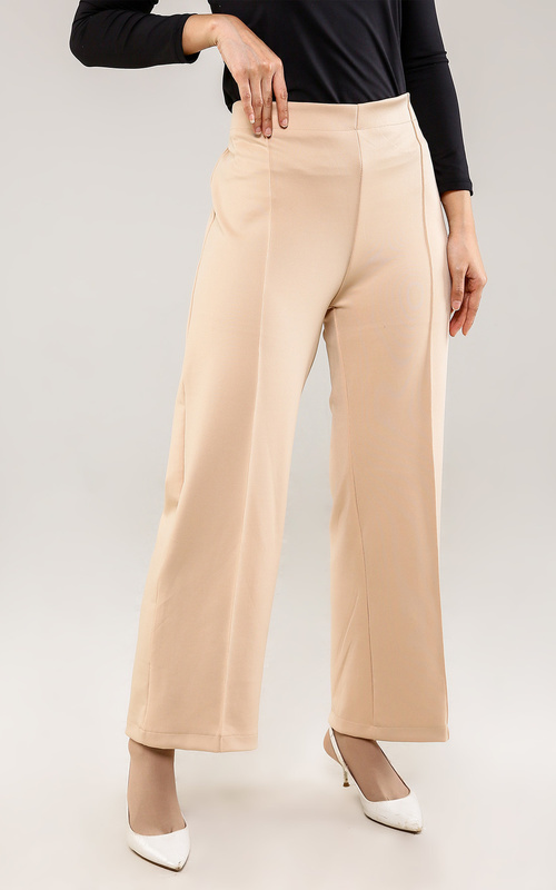 Shop HIJUP BASIC High Waist Scuba Pants Pants