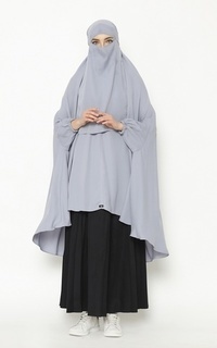 Instant Hijab Allev Khimar Lengan Arumi - Silver
