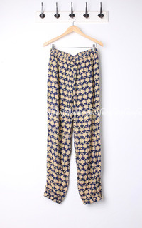 Pants Drawstring Beatles Pants blue-6127